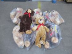 10 Telitoy Bear Hugs Teddy Bears. All missing one eye apart from 1.