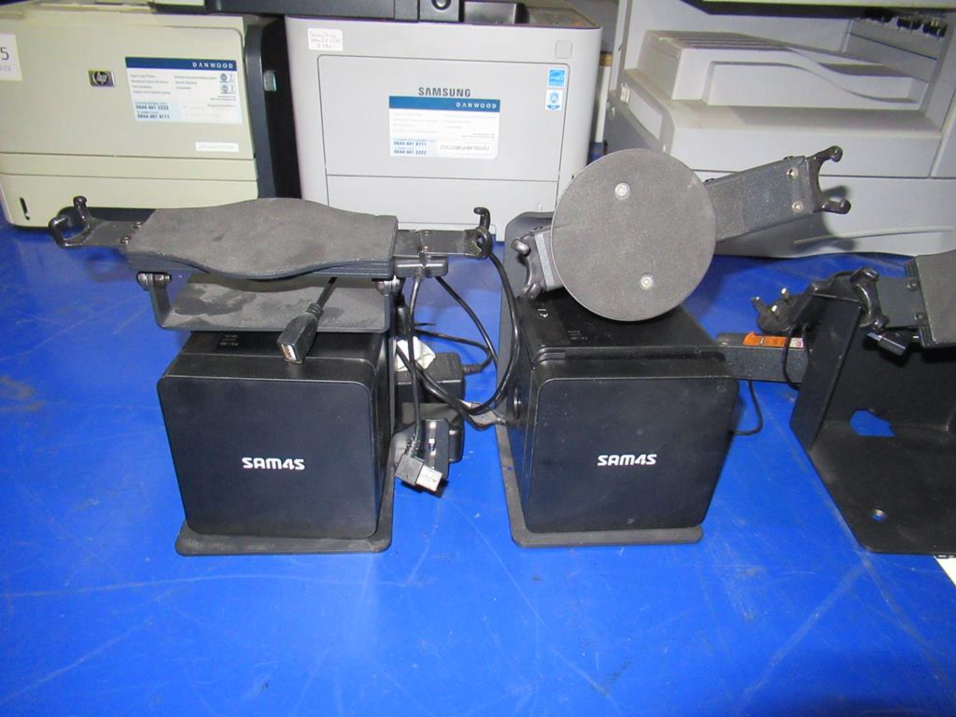 2x Used SAM4S Gcube Series Receipt Printer and 4x Various Stands & Cabling (unknown condition) - Image 2 of 3