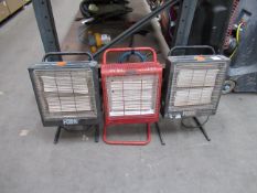 3x workshop heaters, 2x 240V, 1x 110V