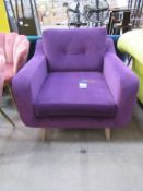 Purple Suede Armchair.