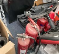 7 various fire extinguishers