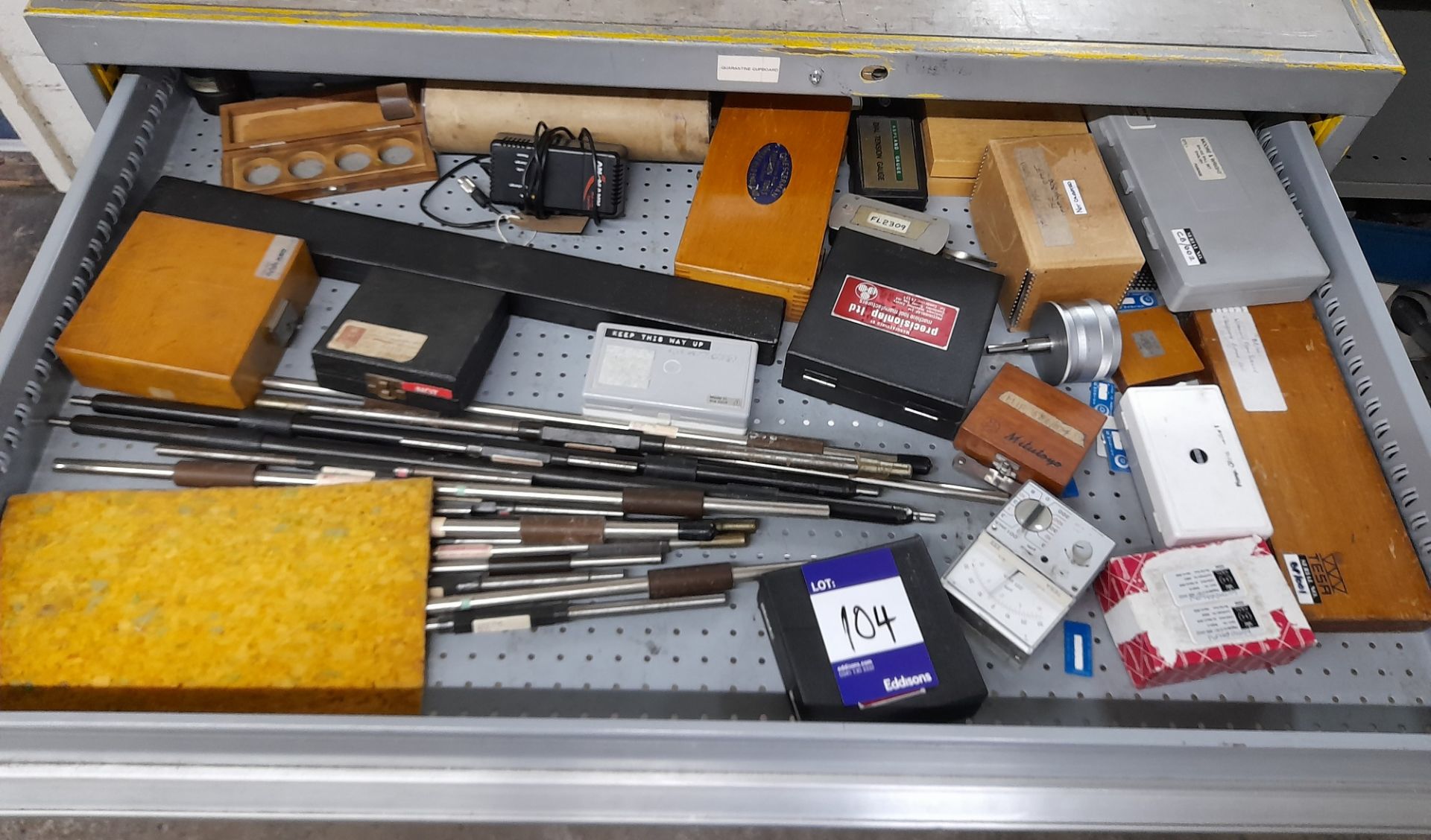 Various Measuring Equipment to Drawer