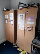 2 x Double door cupboard with contents of tunics & stationery (Excludes Telephones and all