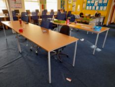 6 x two person table & 4 x single person tables, with 14 various swivel chairs (to centre of