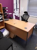Contents to office to include desk, 3 x chairs, bookcase, Four drawer filing cabinet etc. (