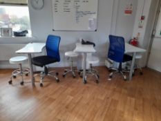 4 x nail technician worktables, with 6 stools & 2 chairs (Located on second floor, access via stairs