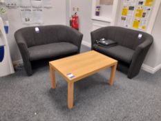 2 x Reception Settees with Wooden Coffee Table (Located on ground floor)