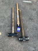 2x Heavy Duty Sledgehammers with extra handle