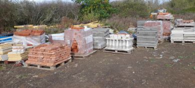 Quantity of bricks, concrete castings, kerbing & blocks etc.