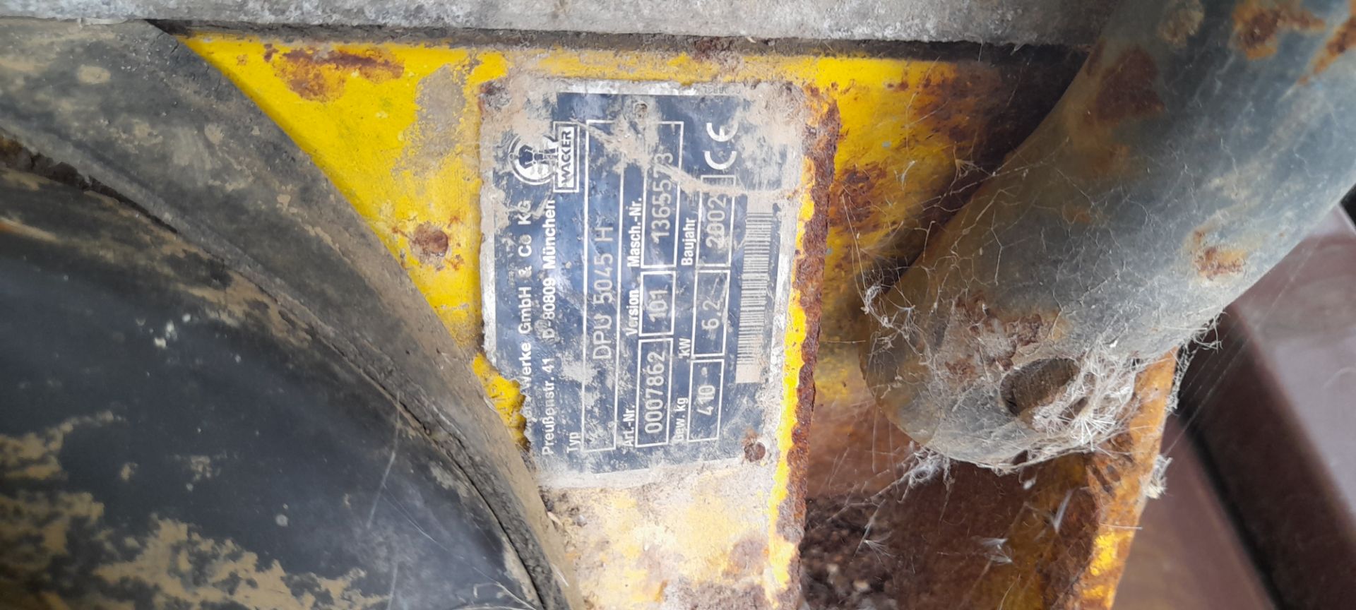 Wacker DPU5045H Vibrating Plate 2002 – Spares or Repair - Image 2 of 2