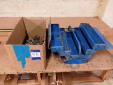 Qty of Various Hand Tools to box & Multi-Section Tool Box