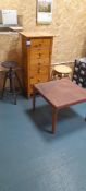 Pine Chest of Drawers, Low Table & 4 Stools