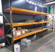 4 x Assorted bays of pallet racking to under mezza