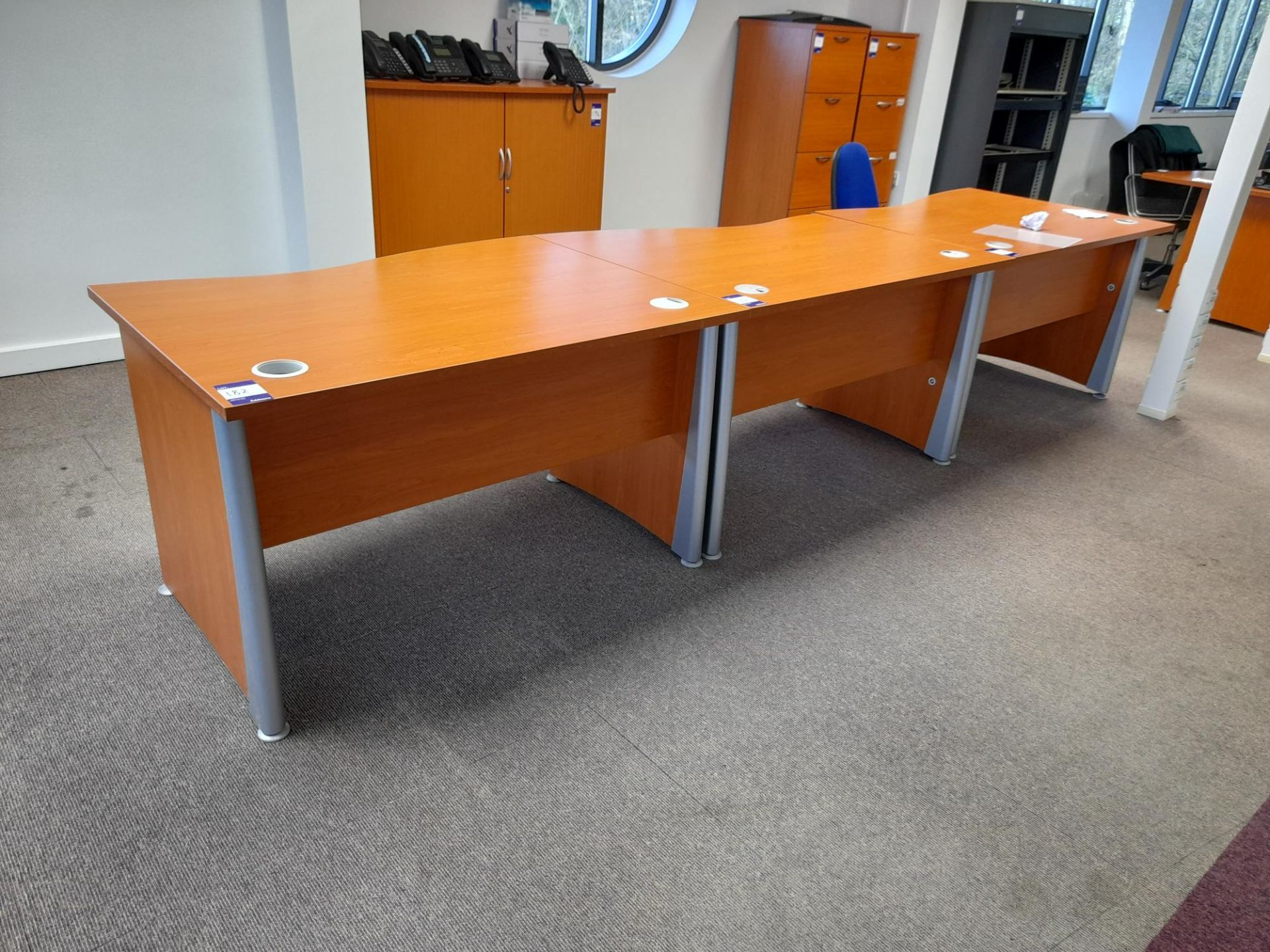 6 x Brown wave desks (contents excluded) - Image 3 of 5