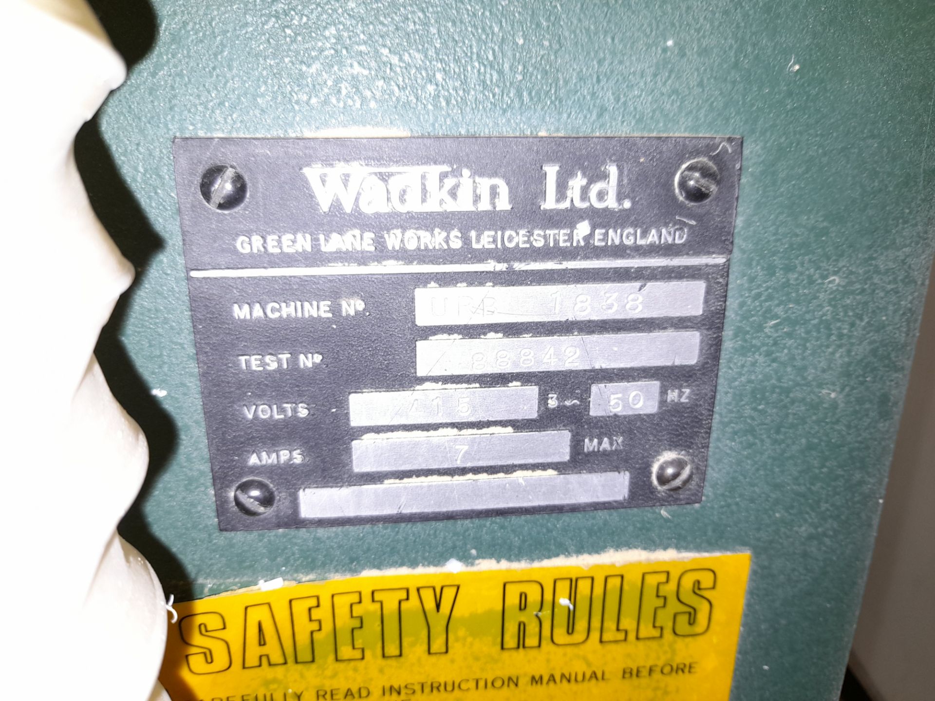 Wadkin URB1838 Single Head Router, Serial Number 8 - Image 4 of 5