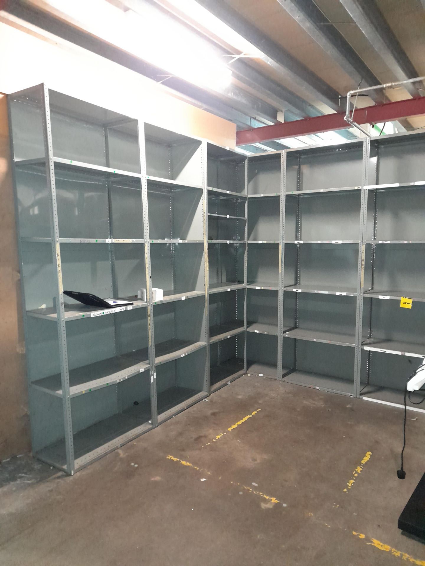 13 x Bays of lightweight grey shelving (Approx. 10