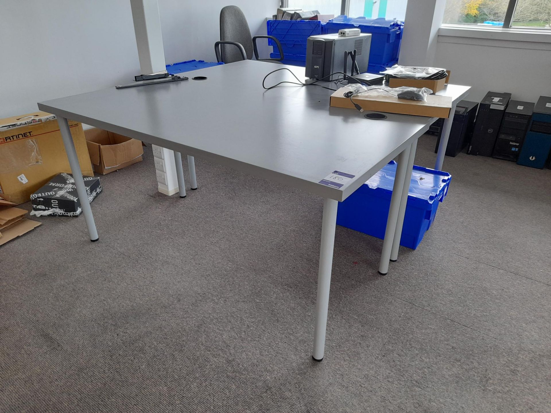 2 x Grey tables (contents excluded) - Image 2 of 2