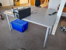 2 x Grey tables (contents excluded)