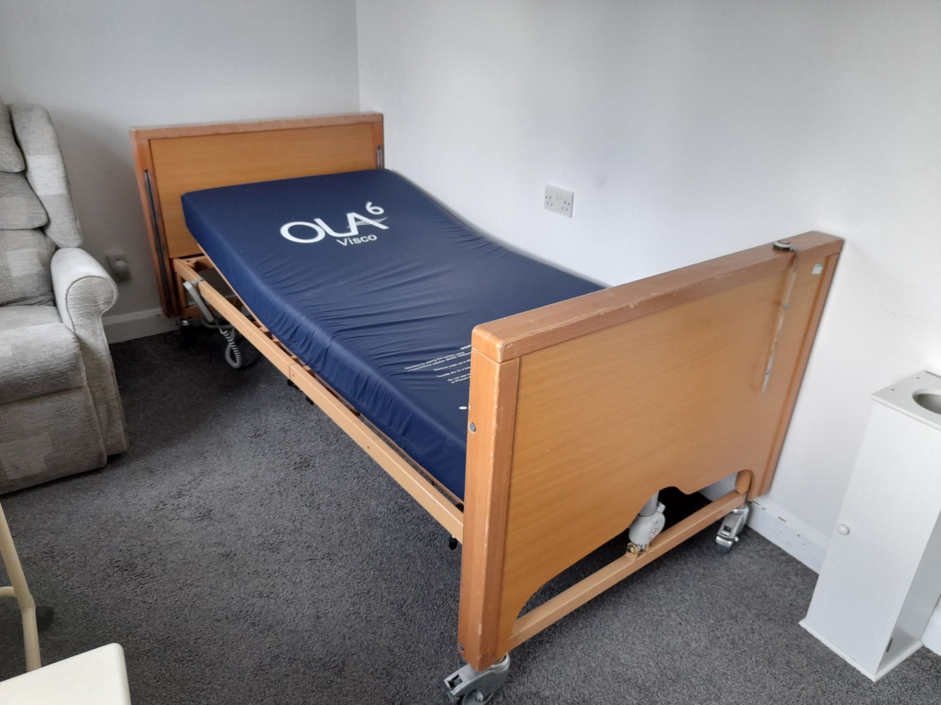 Contents of Bedroom 36 to include; Profile bed with Mattress, Wardrobe, Chest of Drawers, Bedside