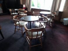 3 x Circular Pub Tables and 9 x Curved Back Armcha