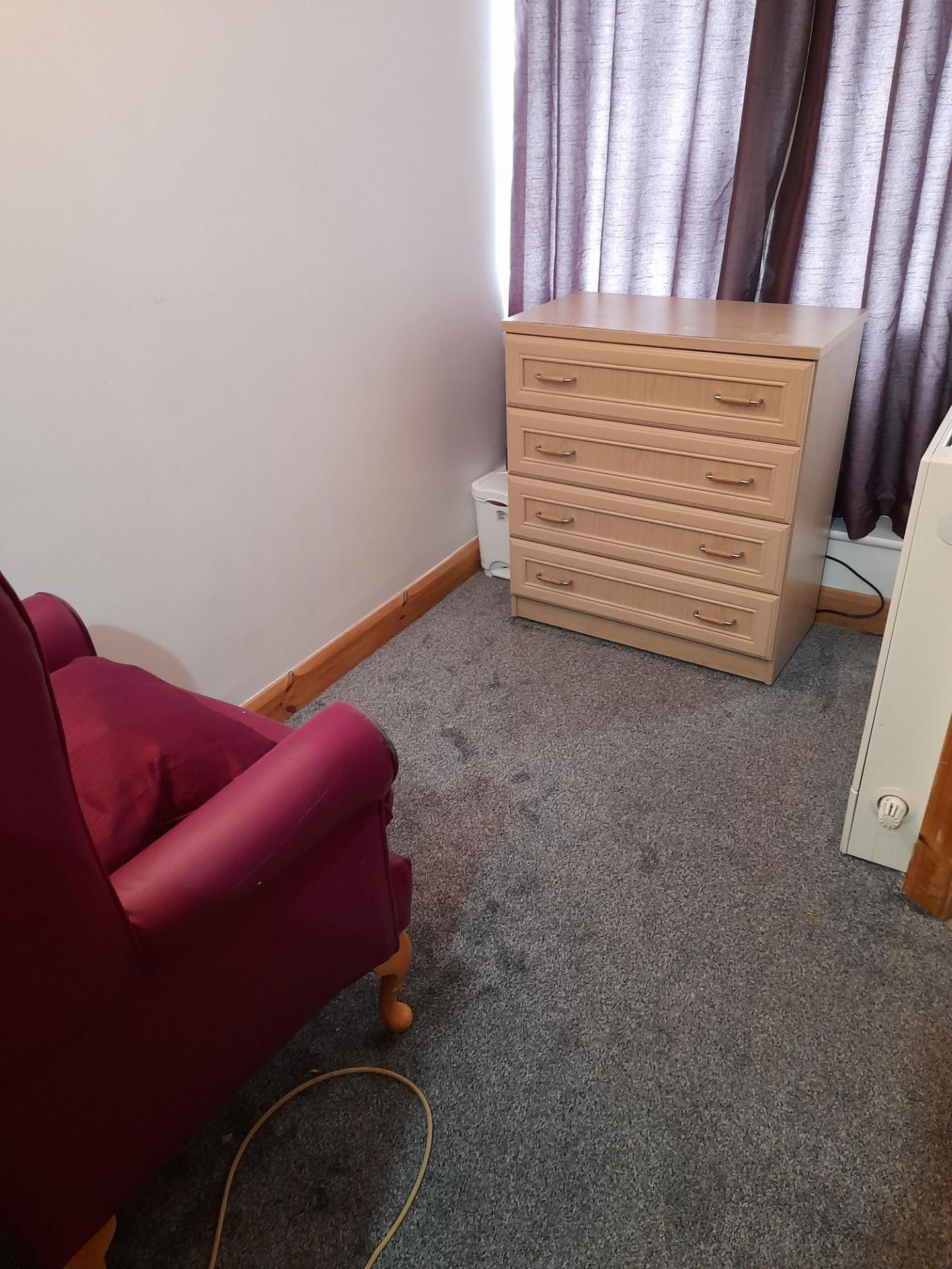 Contents of Bedroom 19 to include; Profile bed with Mattress, Wardrobe, Chest of Drawers, Bedside - Image 3 of 4