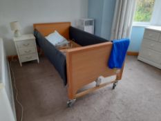 Contents of Bedroom 33 to include; Profile bed, Wardrobe, Chest of Drawers, Bedside Cabinet,