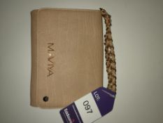 Maviya “Mannie” Mustard Vegan Italian Leather Evening Clutch Bag with Grained Finish, Faux Suede