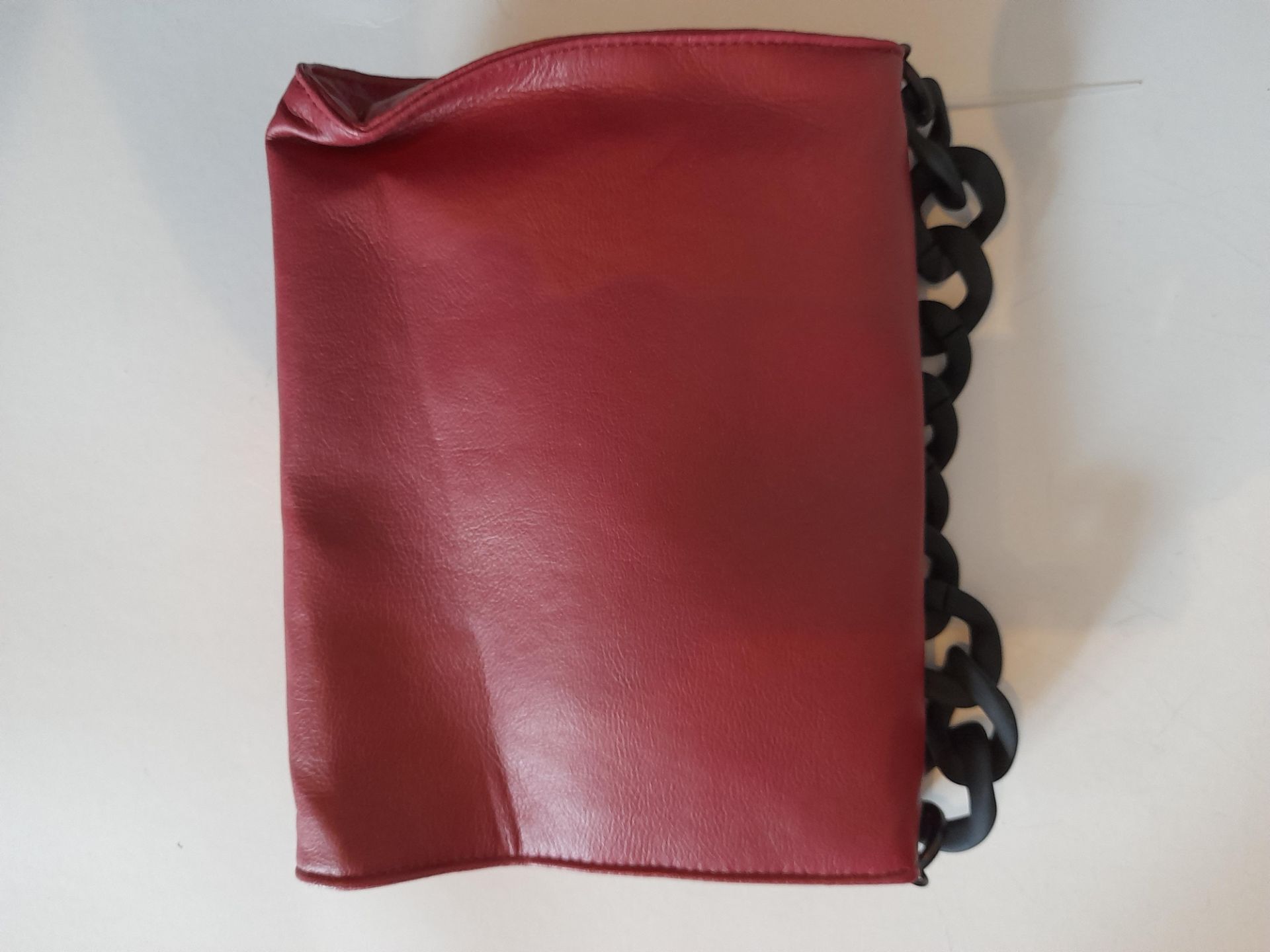 Maviya Red Vegan Italian Leather Clutch Bag with Grained Finish, Faux Suede Lining and Internal - Image 2 of 3