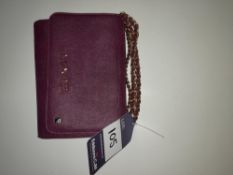 Maviya “Mannie” Purple Vegan Italian Leather Evening Clutch Bag with Grained Finish, Faux Suede