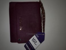 Maviya “Mannie” Purple Vegan Italian Leather Evening Clutch Bag with Grained Finish, Faux Suede