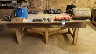2x Wooden Workbenches.