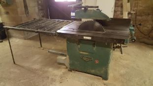 Wilson 3phase Circular Saw c/w Roller Table & Small Qty of Blades.