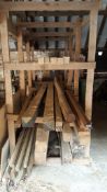 Qty of Assorted Lengths held within 3-tier Wooden Storage Racks