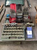 Qty of Drill Bits, Reamers Sockets, Letter & Number Punches etc.