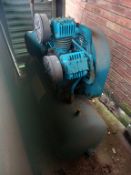 Mid Lincs Air Compressor Mounted on Horizontal Air Receiving Tank c/w Storage Cabin