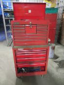Sealey American Pro mobile tool chest with Draper top box containing a large qty of hand tools.