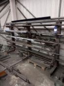 Cantilever Steel Storage Rack & Contents - mostly round bar