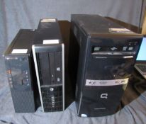 3 Various Desktop PC units, No Hard Disk Drives, inc Lenovo i5, HP Compaq Elite 8300 and HP Compaq