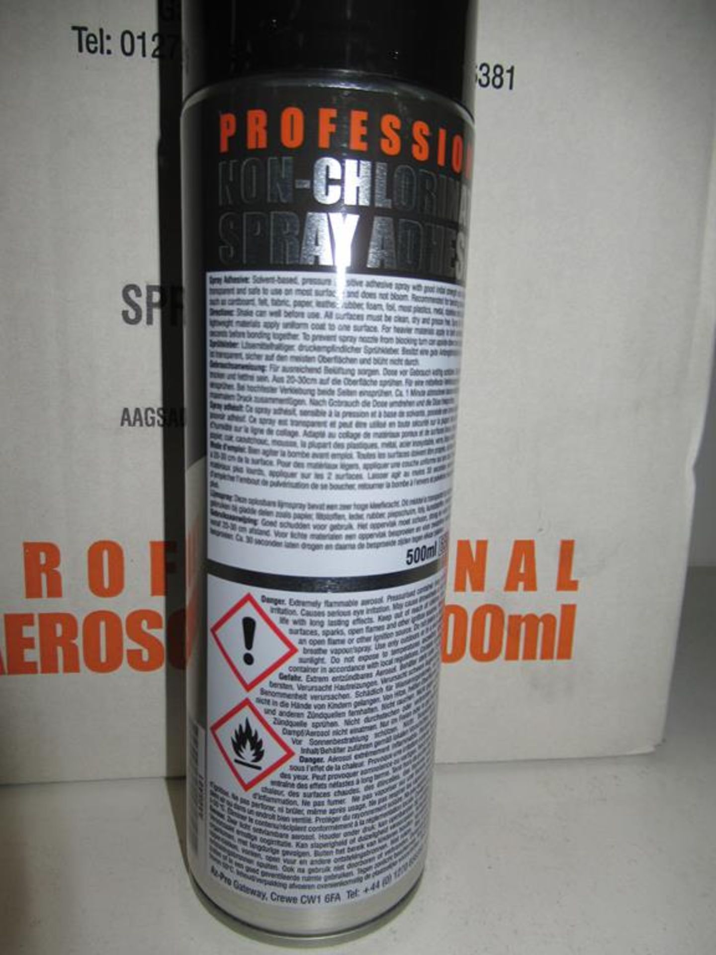 48 x (4x boxes - 12x 500ml per box) AzPro Professional Non-Chlorinated Spray Adhesive. - Image 3 of 4