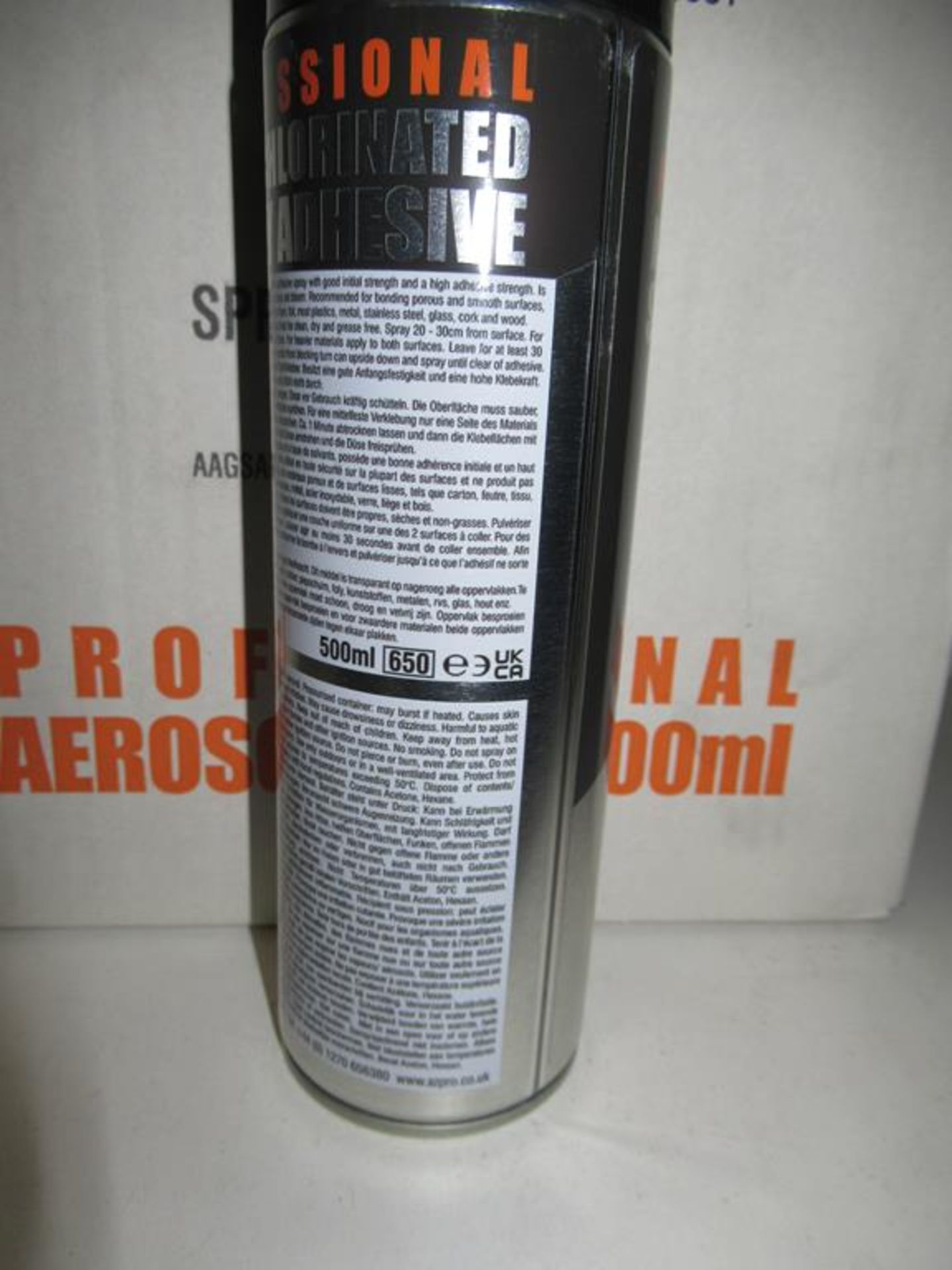 48 x (4x boxes - 12x 500ml per box) AzPro Professional Non-Chlorinated Spray Adhesive. - Image 4 of 4