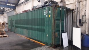 40ft Steel Shipping Container – Please note that this item is located inside, the purchaser will