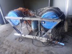 Twin barrell water transfer unit c/w holding frame