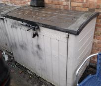 Plastic outdoor bin storage unit