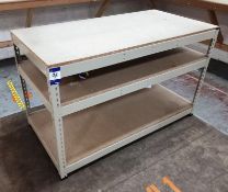 Metal framed work bench with undershelving (1530 x 700)