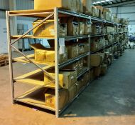 10 bays of grey steel 5 tier shelving (6ft 6in x 6ft x 4ft) (contents not included)