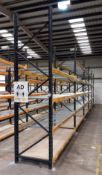 5 Bays of Boltless Racking to include 6 Uprights (11ft 6in ), 20 pairs of cross beams (9ft) and 30 w