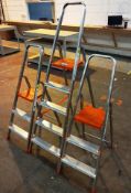 3x various step ladders