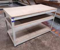 Metal framed work bench with undershelving (1530 x 700)