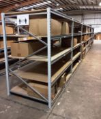 14 bays of grey steel 5 tier shelving (6ft 6in x W6ft x 4ft) (contents not included)