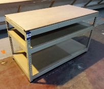 Metal framed work bench with undershelving (1530 x 700)